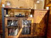 Large Industrial Glass Fronted Sideboard Storage Buffet Cabinet Kitchen Cupboard
