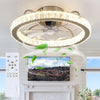 LED Crystal Ceiling Fan Light Dimmable Fan Ceiling Lamp Quiet W/ Remote Hfeujfay
