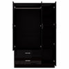 High Gloss Wooden 3 Door Wardrobe with Drawers and Mirror Bedroom Storage