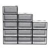 12 x Stackable Foldable Boxes Trainers Organiser Clear Plastic Shoe Storage Box