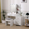 Dressing Table With 5 Drawers Mirror Stool Set Makeup Desk Vanity Table Bedroom