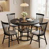 47" Round Dining Table for 4-6 with Storage Shelf Space Saving Metal Frame Home