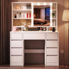 Dressing Table w/ Power Outlet 9 Drawer 10x Magnifying Mirror & Led Slide Mirror