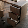 Dark Wood Modern Office Desk with Drawers - Banks BNK002