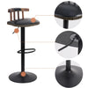 2PCS Metal Base & Gas Lift Faux Leather Kitchen Breakfast Bar Cafe Stools Swivel