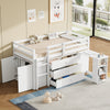 Kids Wooden Cabin Bed Mid Sleeper with Pull-out Desk, Cabinet, Drawers & Shelves