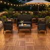 4 Seater Rattan Garden Furniture Set Patio Sofa Table Chairs Glass Outdoor