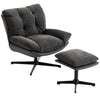 Accent Chair with Footstool, Modern Swivel Lounge Chair, Refurbished