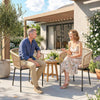 Garden Chairs Set of 2, Rattan Garden Dining Chairs with Cushions, Natural
