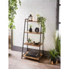 4 Tier Ladder Shelf Storage Shelving Unit Wooden Bookcase Plant Display Oak Deco