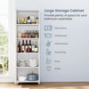 Modern Utility Storage Organizer Double Door Tall Storage Cabinet-White