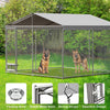 10x10x7FT Outdoor Dog Kennel Metal Dog Run Playpen with Waterproof Anti-UV Roof