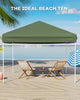 10X10FT Pop Up Canopy Beach Tent Sun Shade with 3 Adjustable Height Sandbags