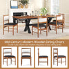 Wooden Dining Chair Set of 2 Upholstered Kitchen Chairs-Brown