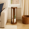 Wooden Round 23" Sofa Side End Table 2 Shelf Bedroom Night Stand Space Saving