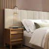 Beige Velvet Double Ottoman Bed with Wide Headboard - Iman IMN001DA