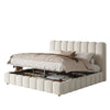 Ottoman Storage Bed 5ft King White Boucle Upholstered Bed Frame 150x200cm White