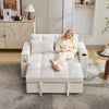 2 Seater Pull Out Sofa Bed Loveseat Recliner with Hidden Table, Cup Holders, USB