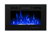 2026 TRUFLAME™ 26 INCH WIDE LED FLAMES BLACK GLASS WALL MOUNTED ELECTRIC FIRE