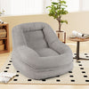 Boneless Floor Single Sofa Chair w/Soft Stripe Corduroy Cover-Grey