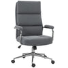 Linen Fabric Office Desk Chair with Rocking Function, Charcoal Grey