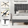 Double Size Linen Fabric Bed Frame-Grey