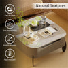 Coffee Table with Drawer Side Table High Gloss White Stone Living Room Furniture