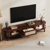 TV Stand Cabinet 170cm TV Unit With Storage & Solid Wood Slide Doors, Walnut