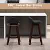 Set of 2 360° Swivel Padded Seat Bar Stools PVC Leather Counter Height Chair