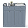 Double Tilt-Out Laundry Hamper Cabinet with 2 Drawers-Grey