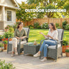 3 Pieces Rattan Bistro Set, Wicker Garden Furniture Set with Cover