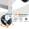 3 Tier Stainless Steel Utility Cart 300LB Foldable Rolling Kitchen Trolley Heavy