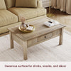 Wood Coffee Table With Storage Drawer Solid Pine Wax Living Room Furniture