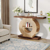 Console Table with Storage, Entryway Sofa Table with Circle Base for Hallway