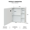 Bathroom LED Mirror Cabinet with Demister 3 Shelves Storage Cabinet Touch Sensor