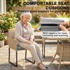 7 Piece Rattan Garden Furniture Set, Garden Dining Set with Wood-Plastic Table