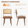 Rattan Back Dining Chairs Set of 1 2 Mid-Century Modern Kitchen Chairs for Home