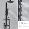 Exposed Shower Taps Mixer Valve Black Bathroom Square Twin Head Bar Shower Set