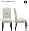 Set of 2 Modern Fabric Upholstered Dining Chairs, Curved Backrest+Solid Wood Leg
