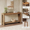63 Inch Entryway Console Table, 2-Tier Farmhouse Narrow Sofa Table Behind Couch