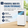 MYLEK Portable Air Conditioner with Dehumidifier 9000 BTU