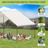 Metal Chicken Coop with Run Walk-in Poultry Cage Chicken Pen Duck Rabbit House