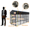XXL Large Outdoor Dog Kennel Crate Fully Covered Roof Dog Fence Pen Feeder Door