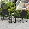 2 Rocking Chairs & Side Table with Breathable Seat