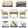 Florence Wicker PE Rattan Garden Outdoor Sofa, Table & Chairs 4 Piece Set
