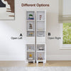White Slimline Bathroom Tallboy Free Standing Cabinet Tall Storage Zqntiypk