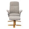 The Alexandria Swivel Recliner Chair & Footstool - Heat & Massage - Wheat Fabric