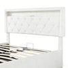 LED OTTOMAN STORAGE PANEL WHITE FABRIC UPHOLSTERED DOUBLE BED FRAME Iwzcvvcjhewl