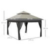 3x3(m) Easy Pop Up Gazebo with 1-Button Push and Mosquito Netting