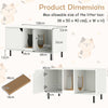 Cat Litter Box Enclosure Large Hidden Cat Washroom w/ Storage-White